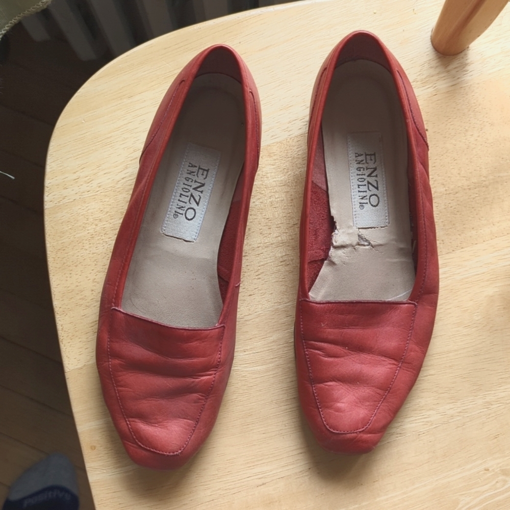 Enzo Angiolini red leather flat shoes 6 1/2